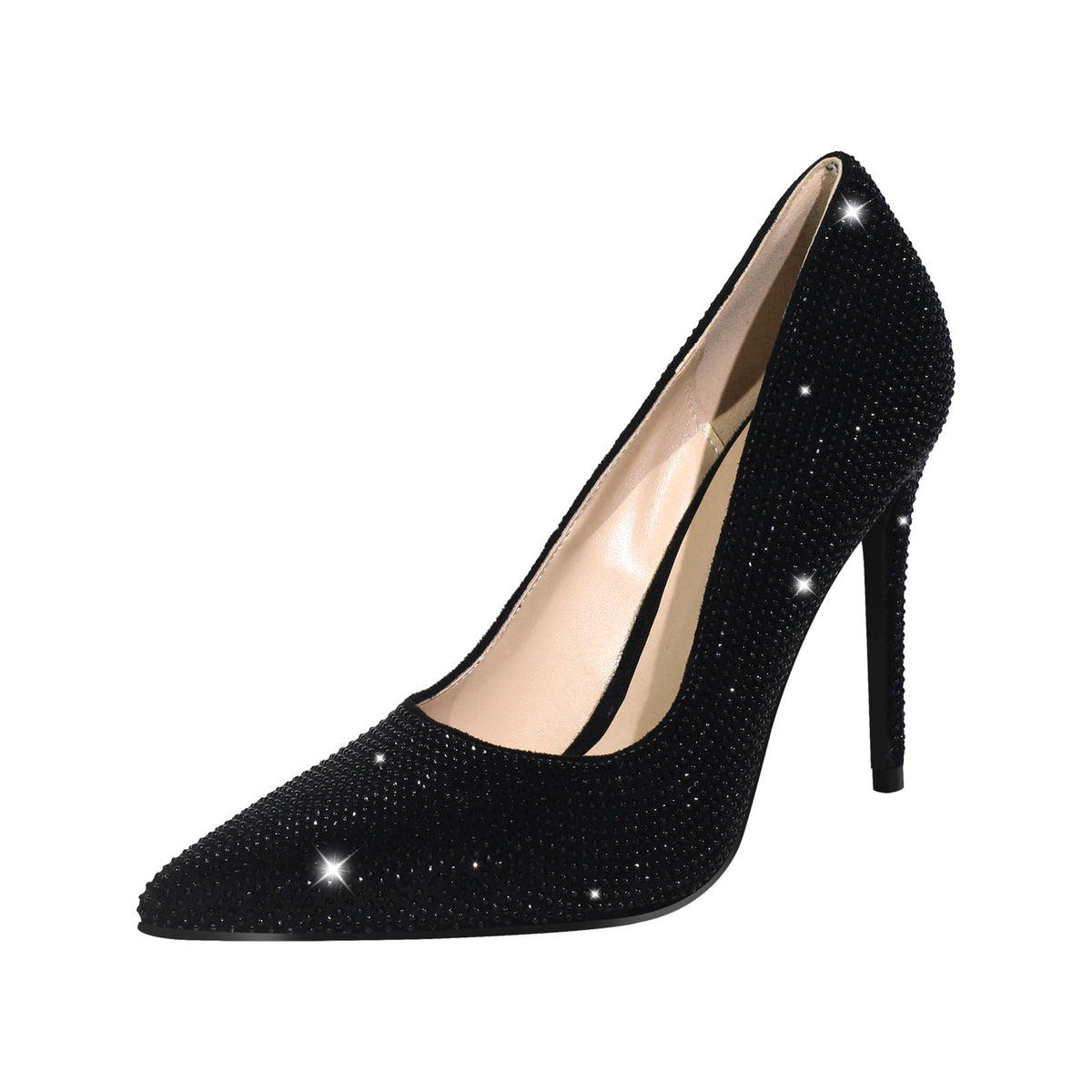 Rhinestone Pointed Toe Stiletto Pumps - Onlymaker Classic