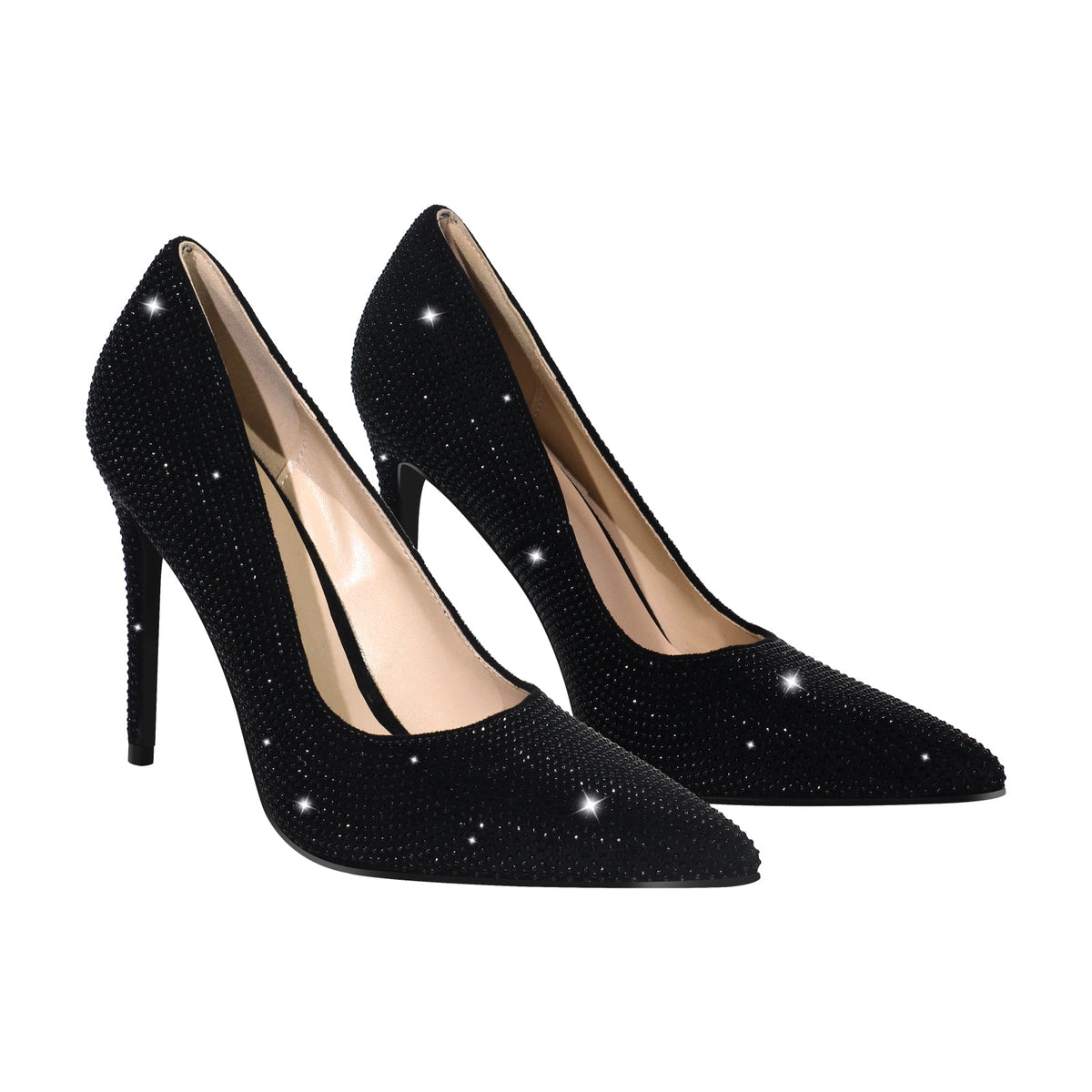 Rhinestone Pointed Toe Stiletto Pumps - Onlymaker Classic