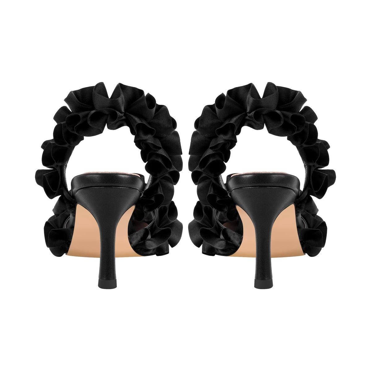 Rhinestone Strap Bow Pointed Toe Slingback Pumps - Onlymaker New