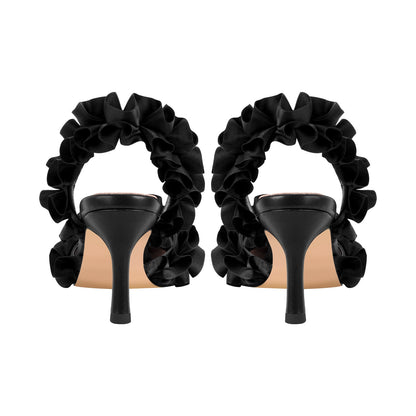 Rhinestone Strap Bow Pointed Toe Slingback Pumps - Onlymaker New