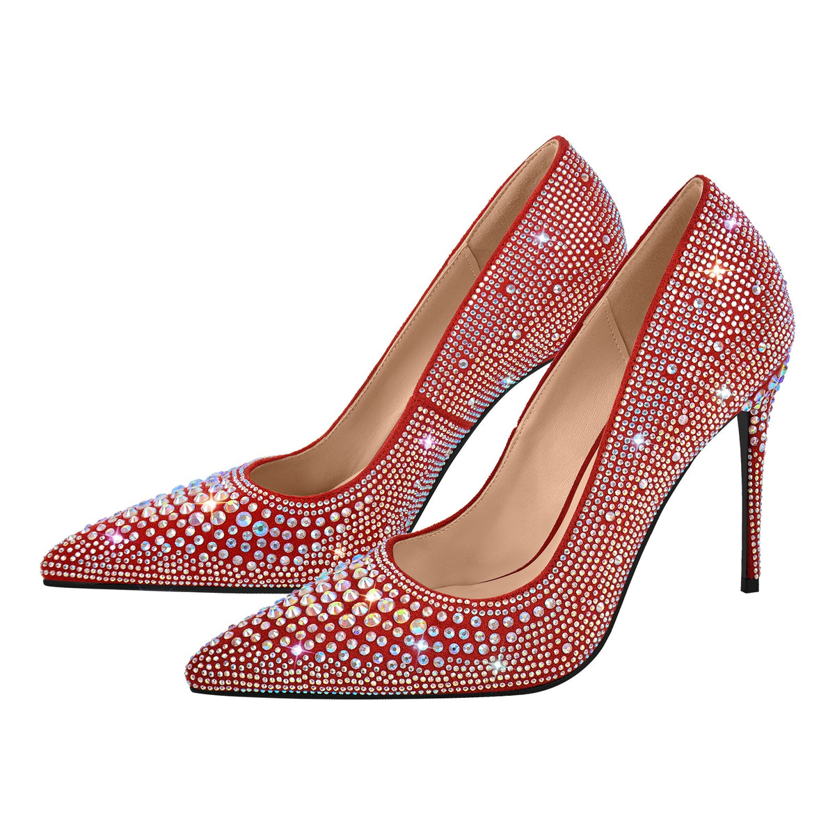 Rhinestone Pointed Toe Stiletto Pumps - Onlymaker Trending