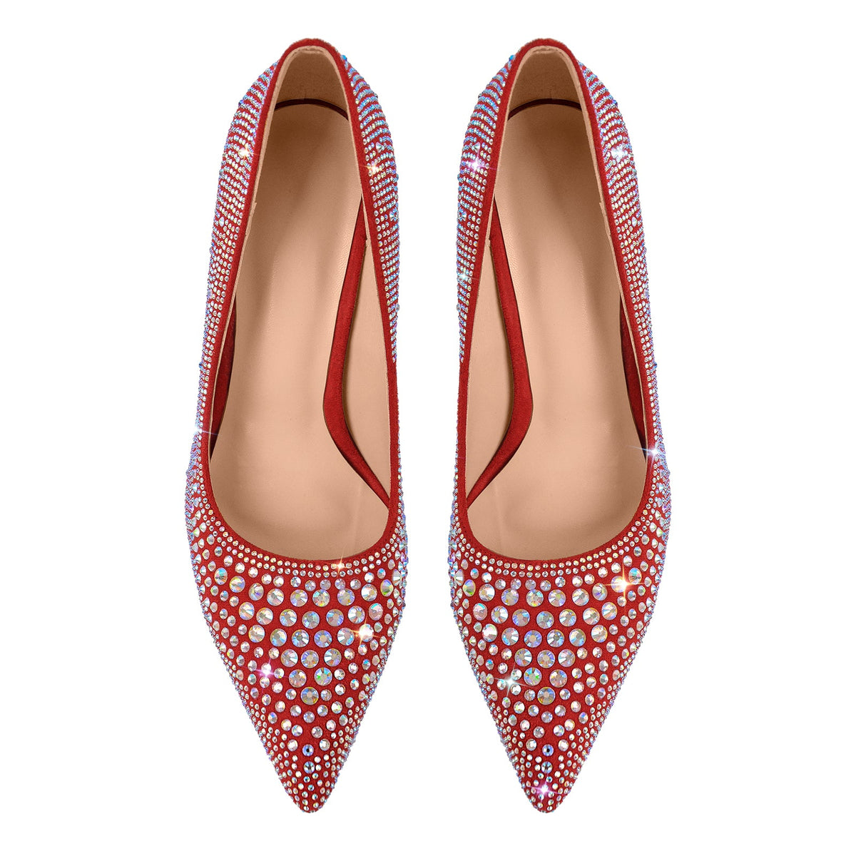 Rhinestone Pointed Toe Stiletto Pumps - Onlymaker Trending