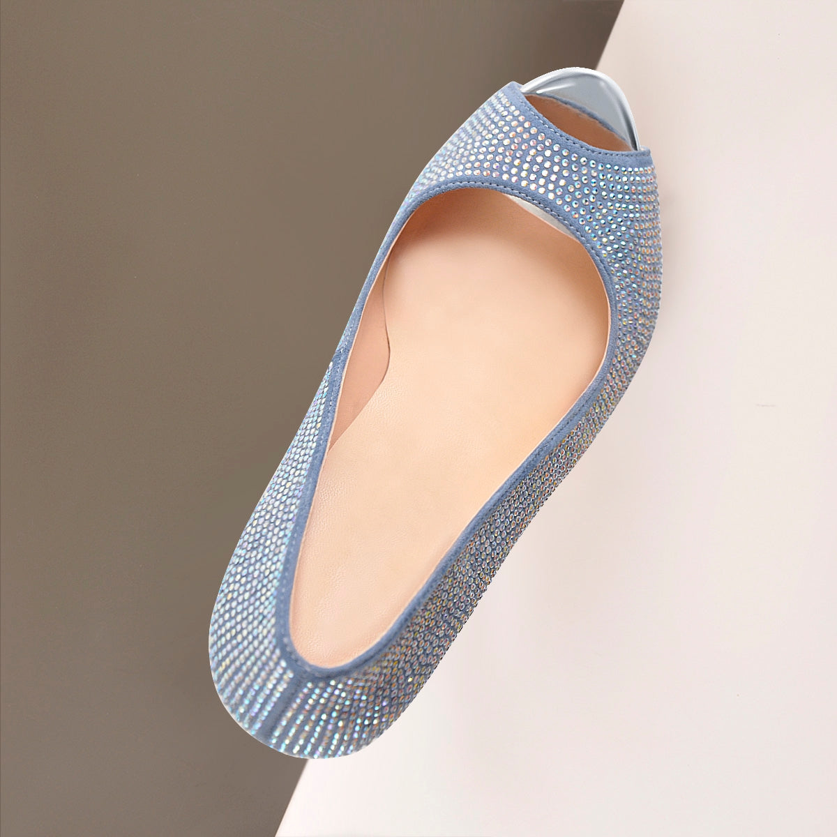 Blue Rhinestone Peep Toe Platform Stiletto High Heel Pumps - Onlymaker Top Pick