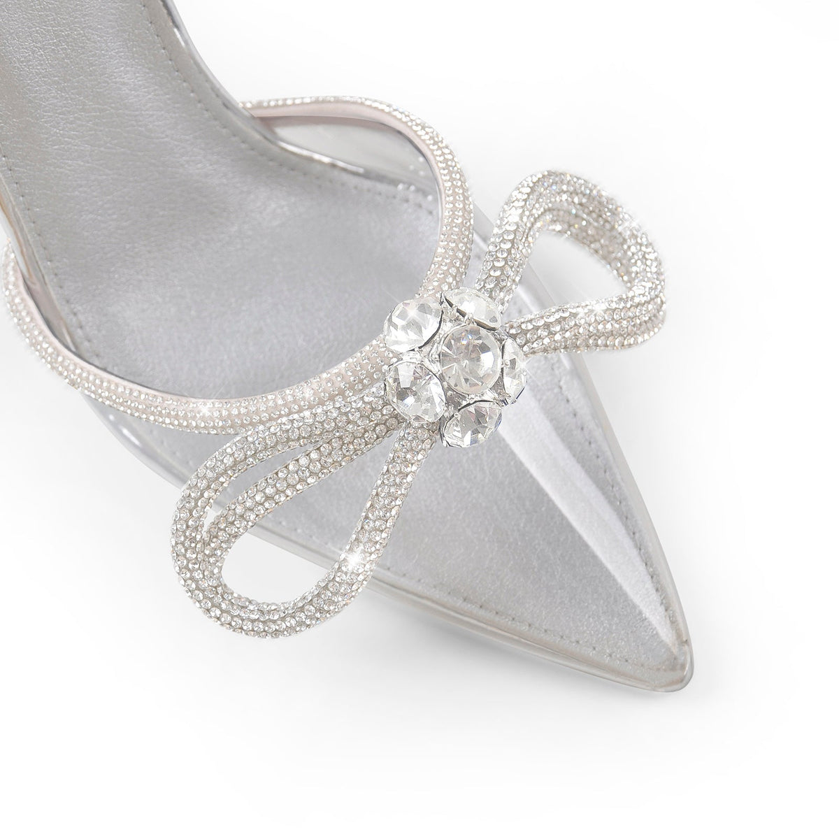 Rhinestone Bow Pointed Toe High Heel Pumps - Onlymaker Customer Favorite