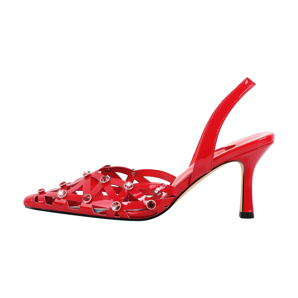 Pointed Toe Hollow Weave Slingback Pumps - Onlymaker Exclusive