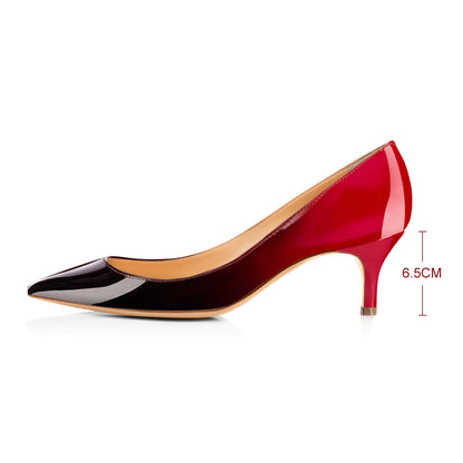 Onlymaker Pumps Black Red Gradient 2.5 inches Heels - Onlymaker Everyday