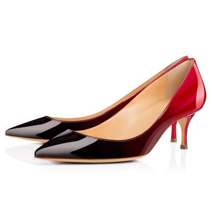 Onlymaker Pumps Black Red Gradient 2.5 inches Heels - Onlymaker Everyday