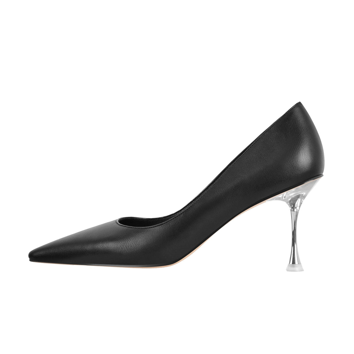 Black Slip on Mid Heel Pumps - Onlymaker Latest
