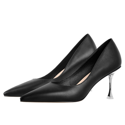 Black Slip on Mid Heel Pumps - Onlymaker Latest