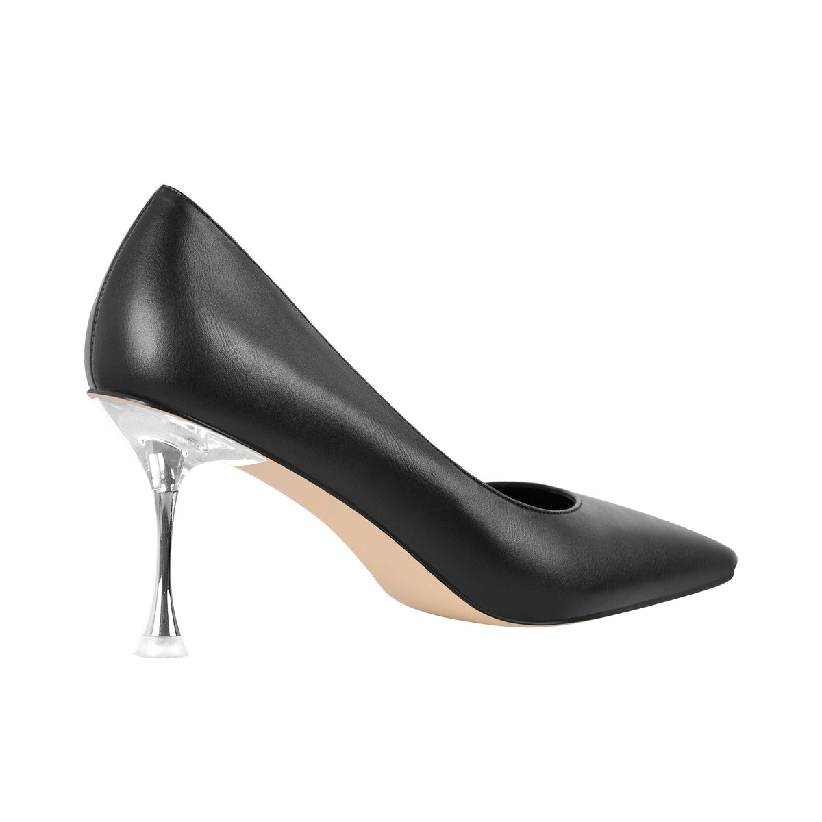 Black Slip on Mid Heel Pumps - Onlymaker Latest