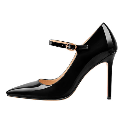 Patent Black Pointed Toe High Heel Stiletto Pumps - Onlymaker Smart Buy