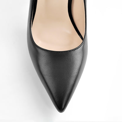 Matte Black High Metal Heels Stiletto Pumps - Onlymaker Smart Buy
