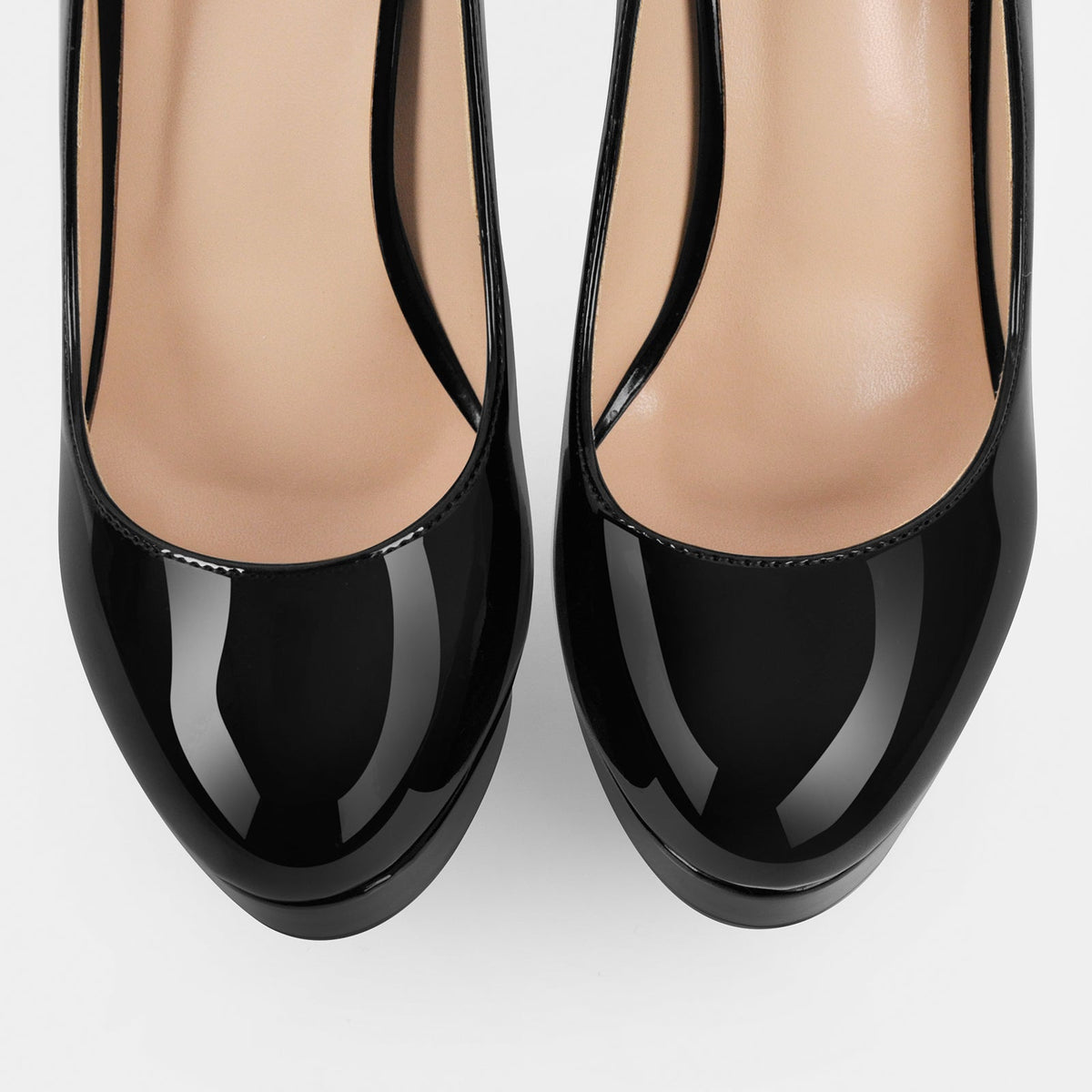 Round Toe Ankle Strap Platform Stiletto Pumps - Onlymaker Featured