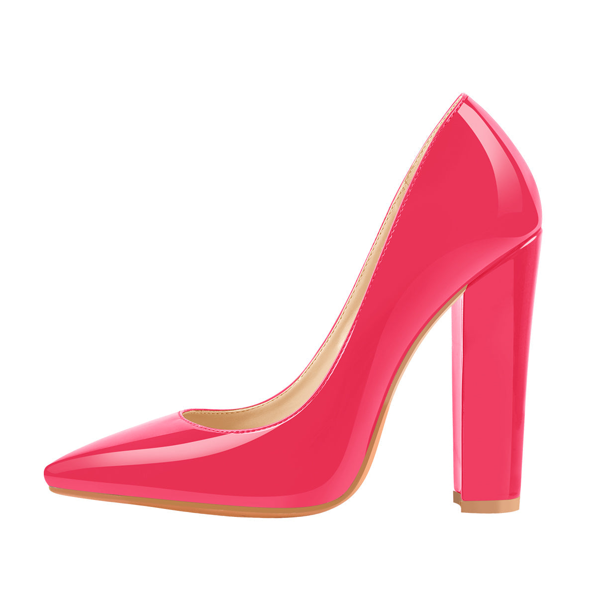 Basic Pumps Pointed Toe Chunky High Heels - Onlymaker Customer Favorite