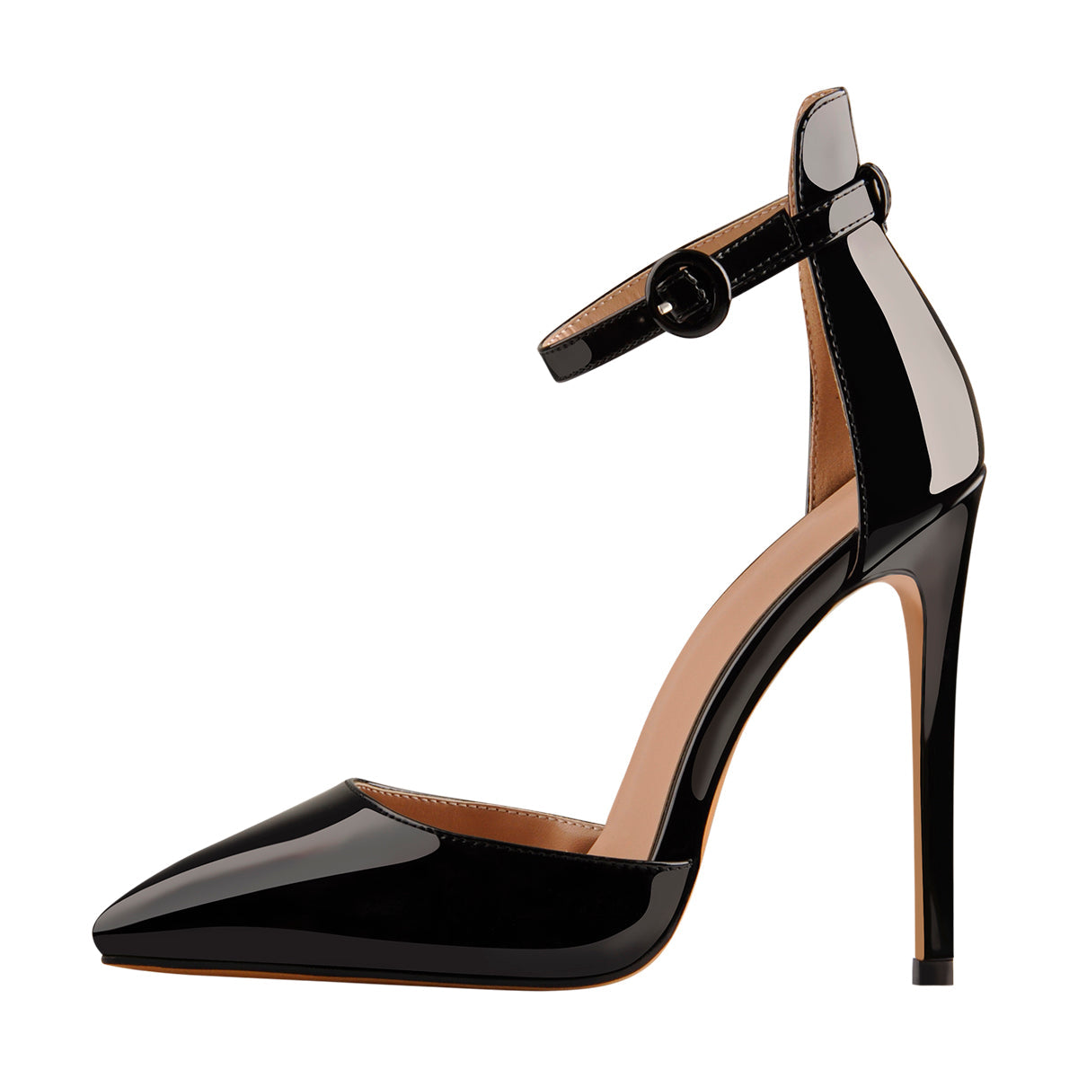 Pointed Toe Ankle Strap Stiletto High Heels Pumps - Onlymaker Latest