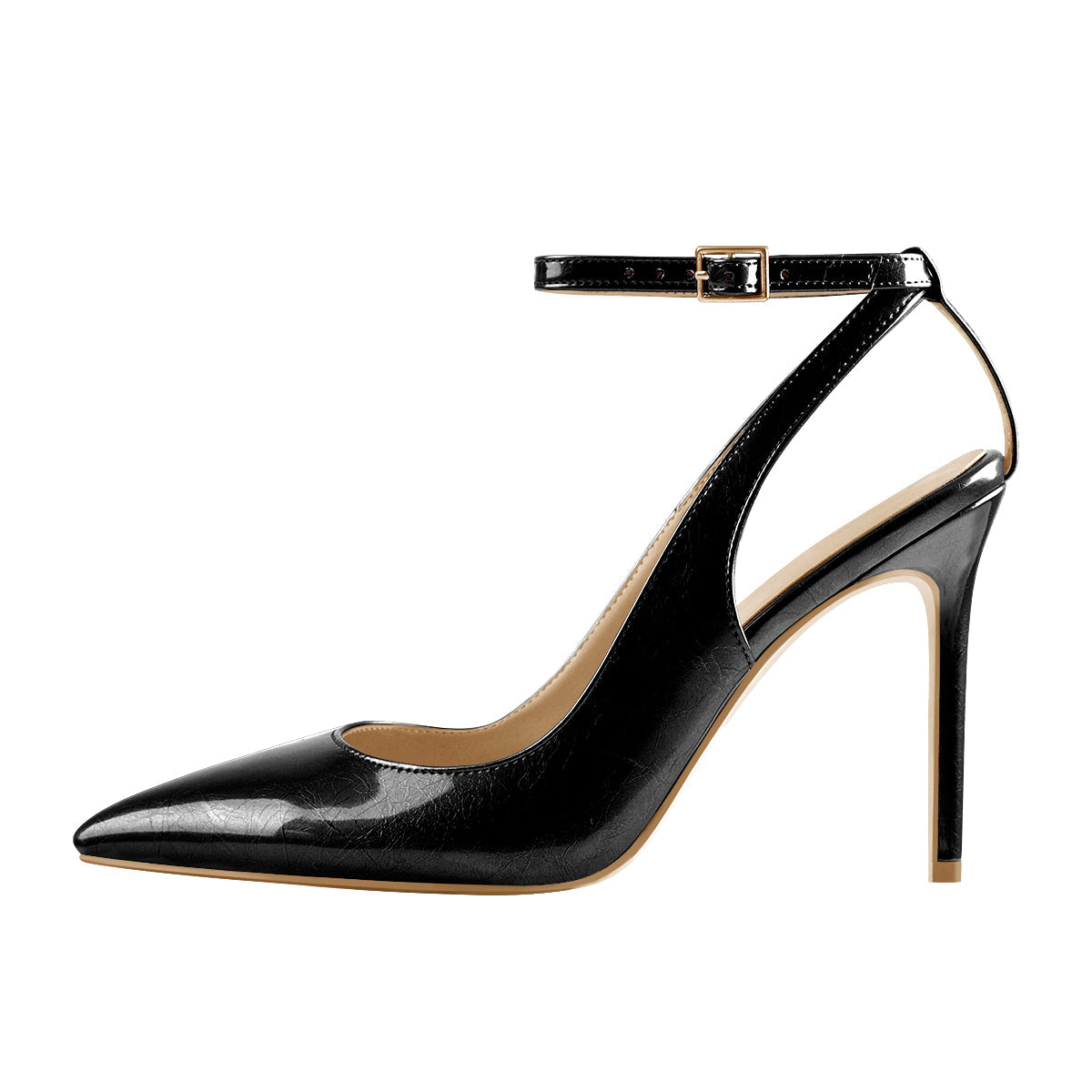 Pointed Toe Ankle Strap Stiletto Pumps - Onlymaker Latest
