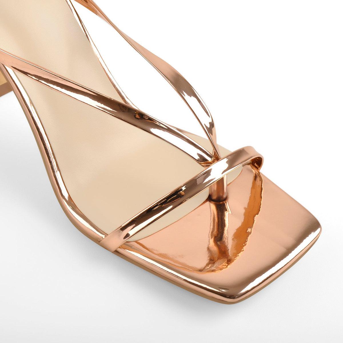Rose Gold Band High Tapered Heels Sandals - Onlymaker Essential