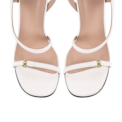 Square Toe Strap Slingback Stiletto Sandals - Onlymaker Quality