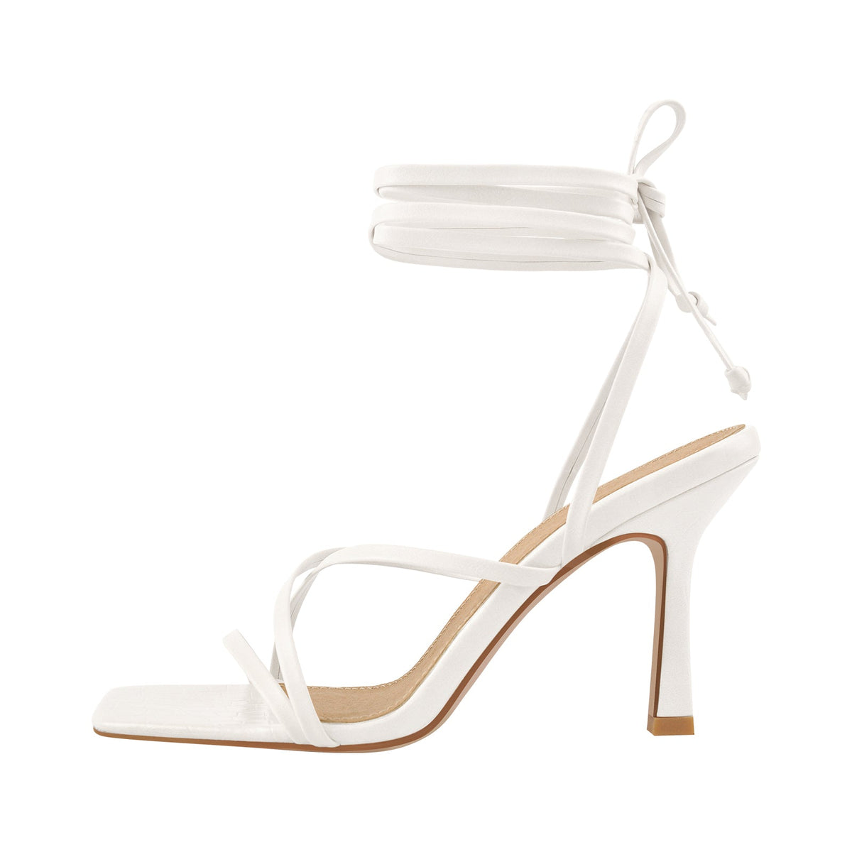 Ankle Strap Square Toe Stiletto Sandals - Onlymaker Trending