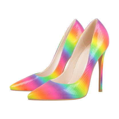 Multicolor Snake Pattern Pointed Toe Stilettos Pumps - Onlymaker Trending