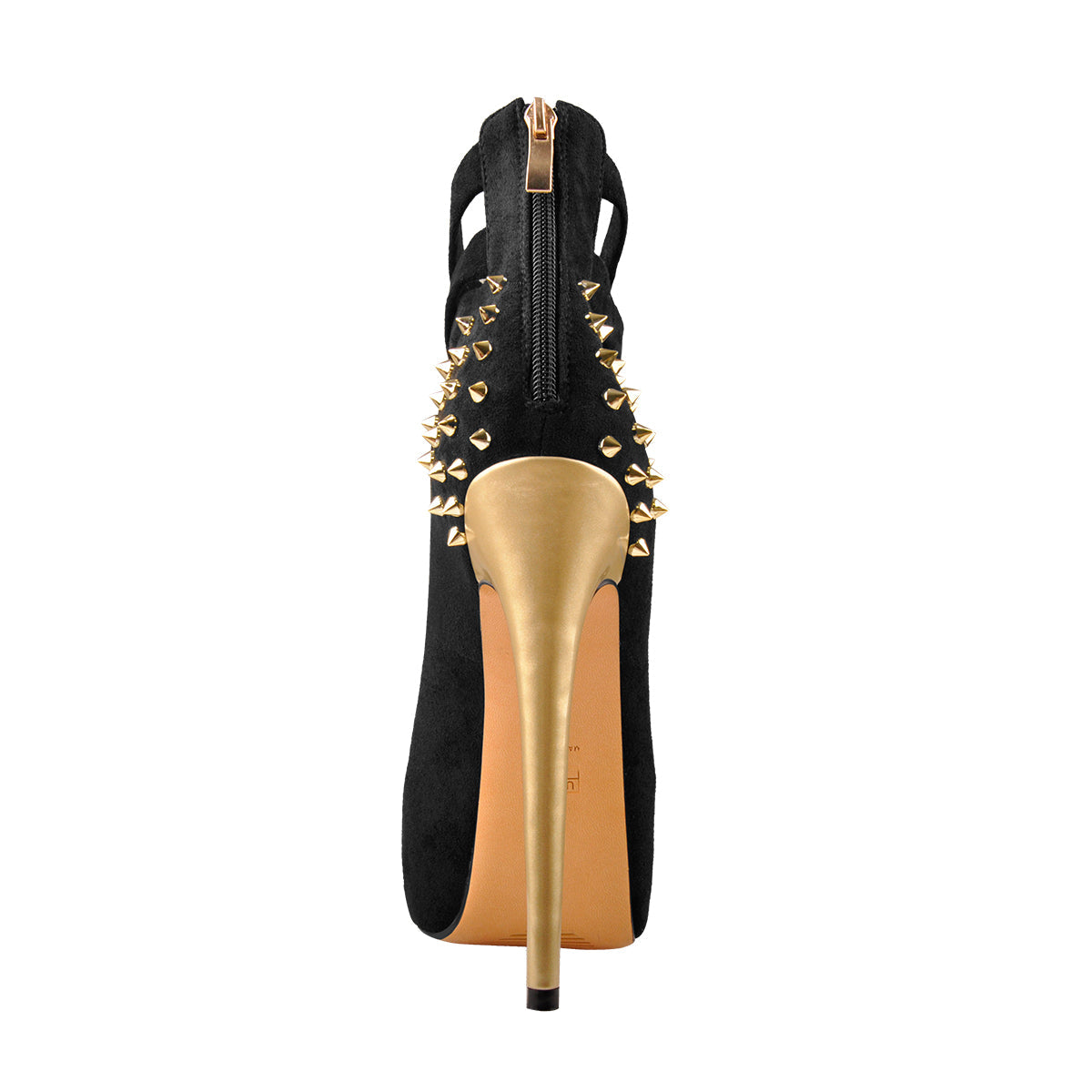 Round Toe Platform Metallic Rivet High Heel Pumps - Onlymaker Customer Favorite