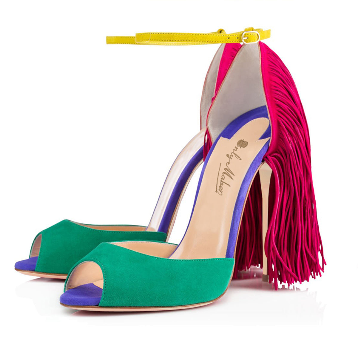 Fringe Decoration Peep Toe High Heel Sandals - Onlymaker Recommended