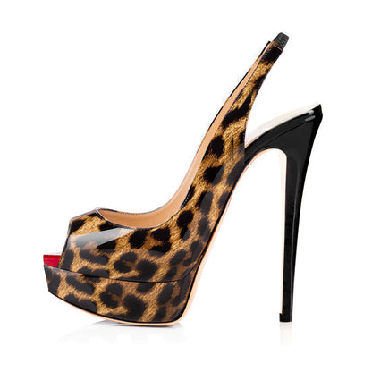 Platform High Heel Peep Toe Slingback Sandals - Onlymaker Recommended