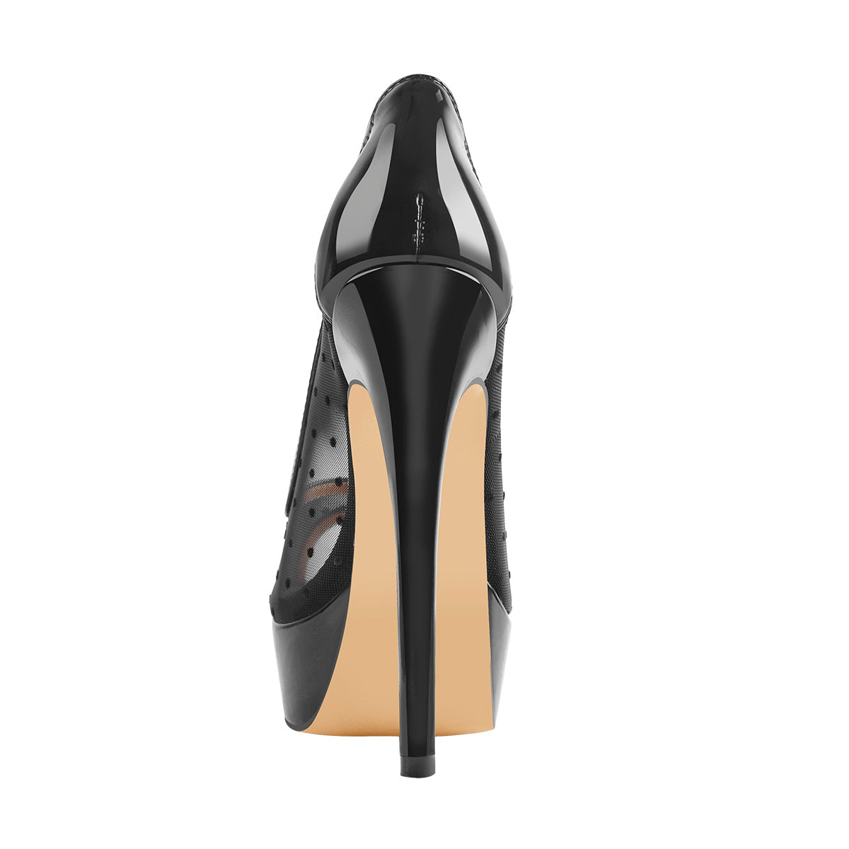 Peep Toe Black Platform Grid High Heel Stiletto Pumps - Onlymaker Customer Favorite