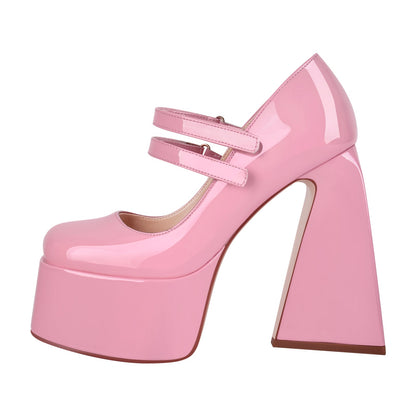 Square Toe Chunky Heel Platform Mary Jane Pumps Sandals - Onlymaker Trending