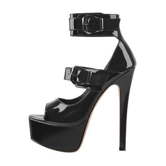 Peep Toe Platform Sandals High Heel Stilettos - Onlymaker Featured