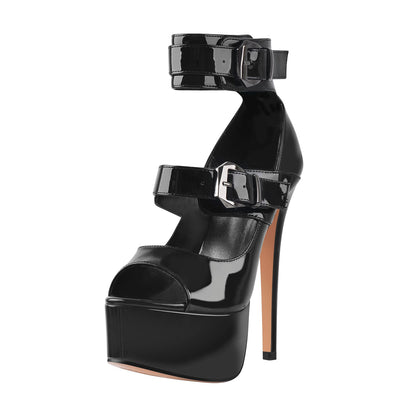 Peep Toe Platform Sandals High Heel Stilettos - Onlymaker Featured