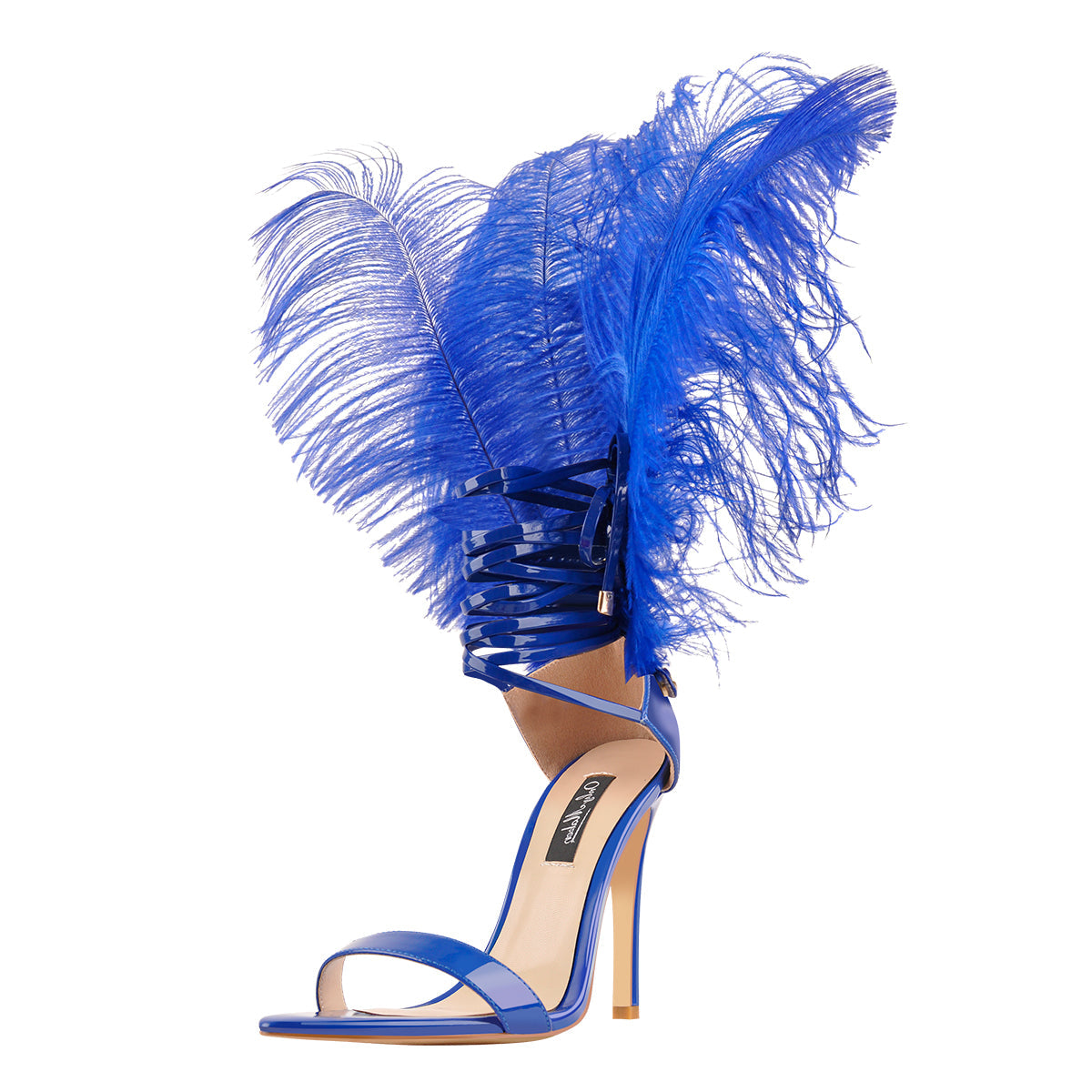 Open Toe Feather Back Lace Up Stiletto Heel Sandals - Onlymaker Special Offer