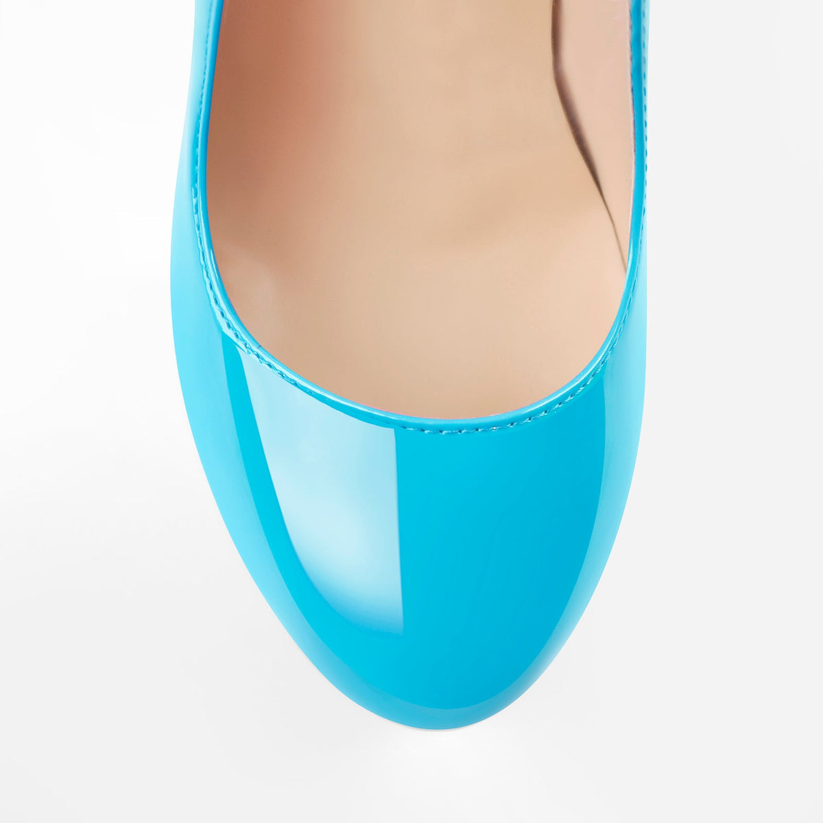 Platform Round Toe High Heel Slip-On Blue Pumps - Onlymaker Featured