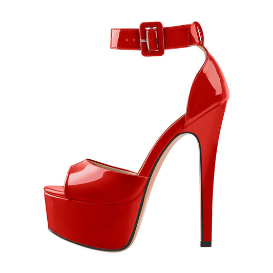 Peep Toe Platform Ankle Straps High Heel Sandals - Onlymaker Hot Sale