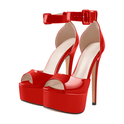 Peep Toe Platform Ankle Straps High Heel Sandals - Onlymaker Hot Sale