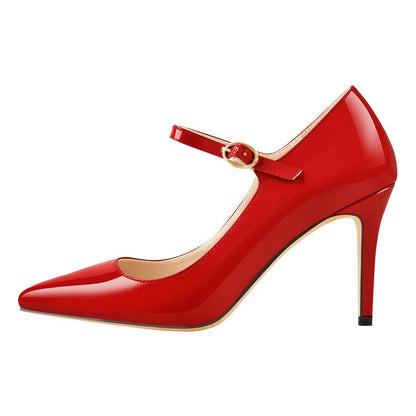 Mary Jane Patent Leather High Heel Pumps - Onlymaker Trusted