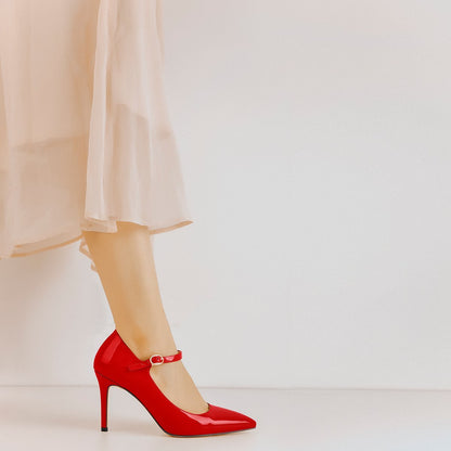 Mary Jane Patent Leather High Heel Pumps - Onlymaker Trusted