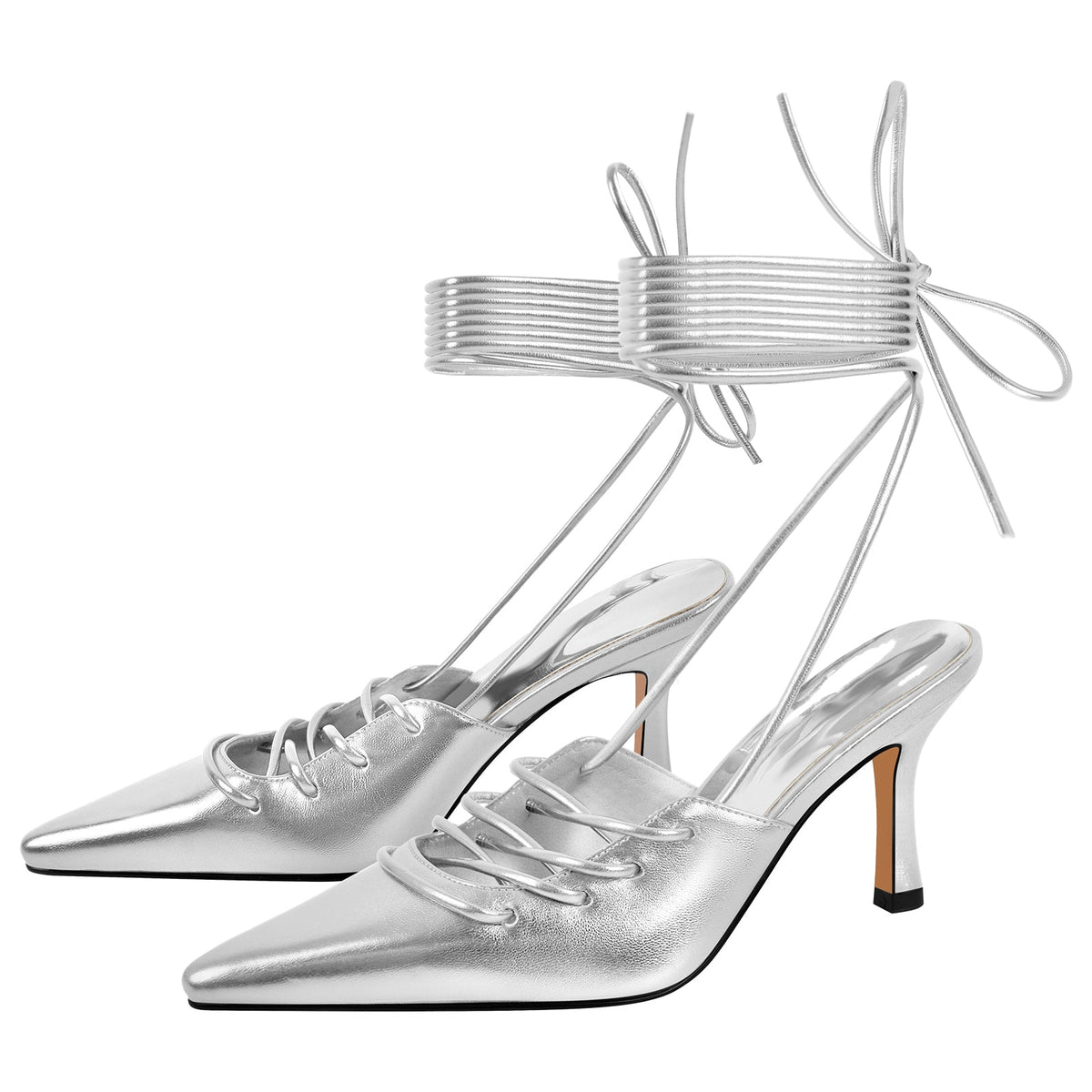 Lace up Pointed Toe Stiletto Pumps - Onlymaker Deals