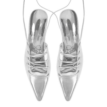 Lace up Pointed Toe Stiletto Pumps - Onlymaker Deals