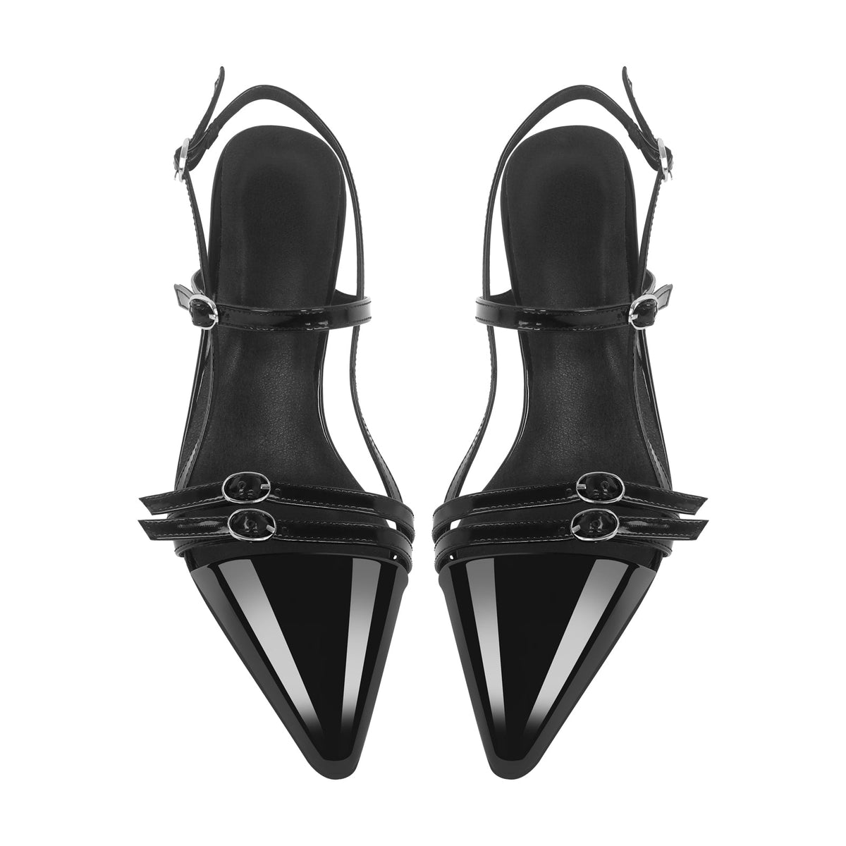Pointed Toe Hollow Buckle Slingback Pumps - Onlymaker Best Seller