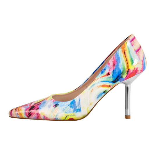 Pointed Toe Gradient Stone Stiletto Pumps - Onlymaker Latest