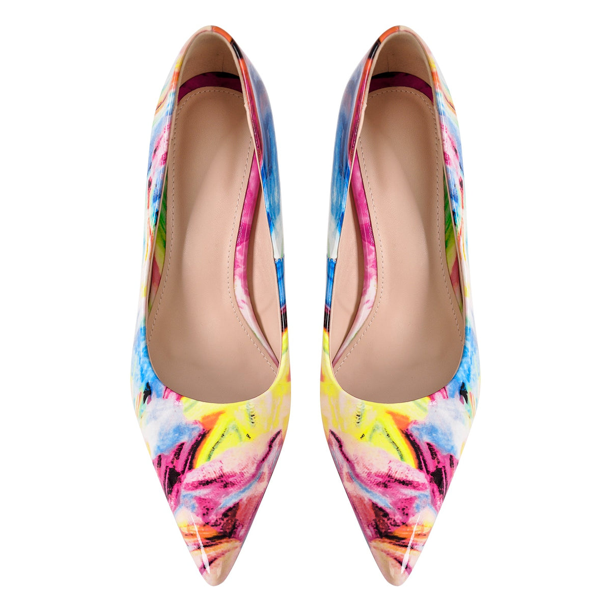 Pointed Toe Gradient Stone Stiletto Pumps - Onlymaker Latest