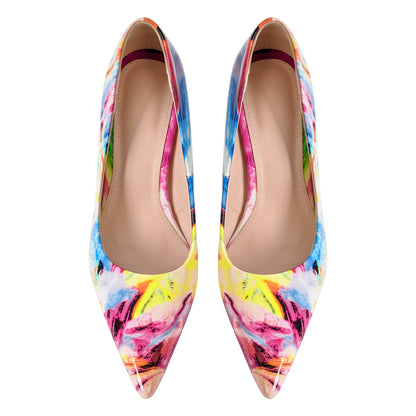 Pointed Toe Gradient Stone Stiletto Pumps - Onlymaker Latest