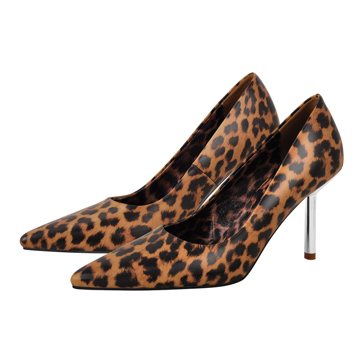 Leopard Pointed Toe Slip On High Heels - Onlymaker Top Pick