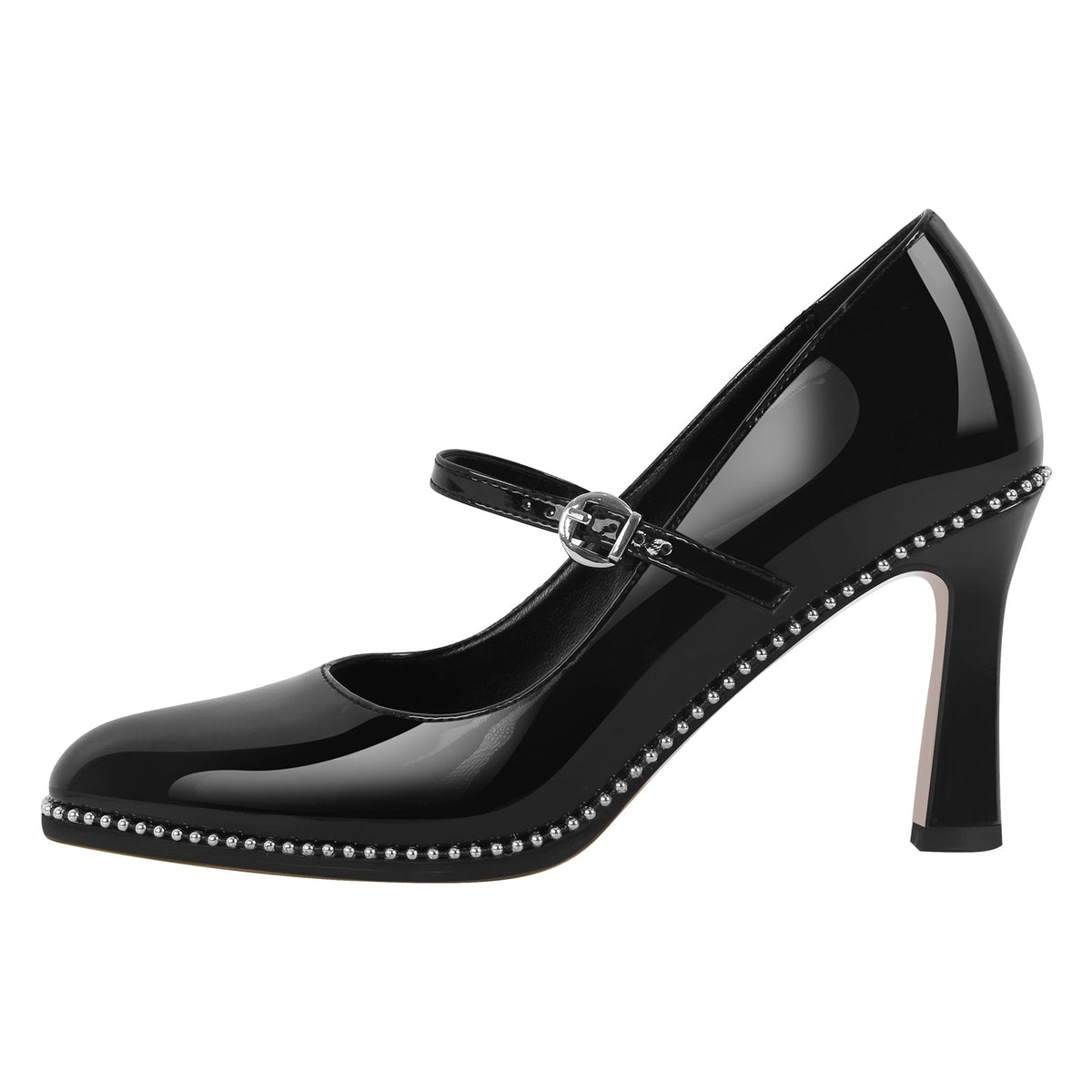 Mary Jane Pointed Toe Rivet Stiletto Pumps - Onlymaker Special Offer
