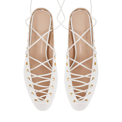 Round Toe Lace-up Mule High Heels - Onlymaker Smart Buy