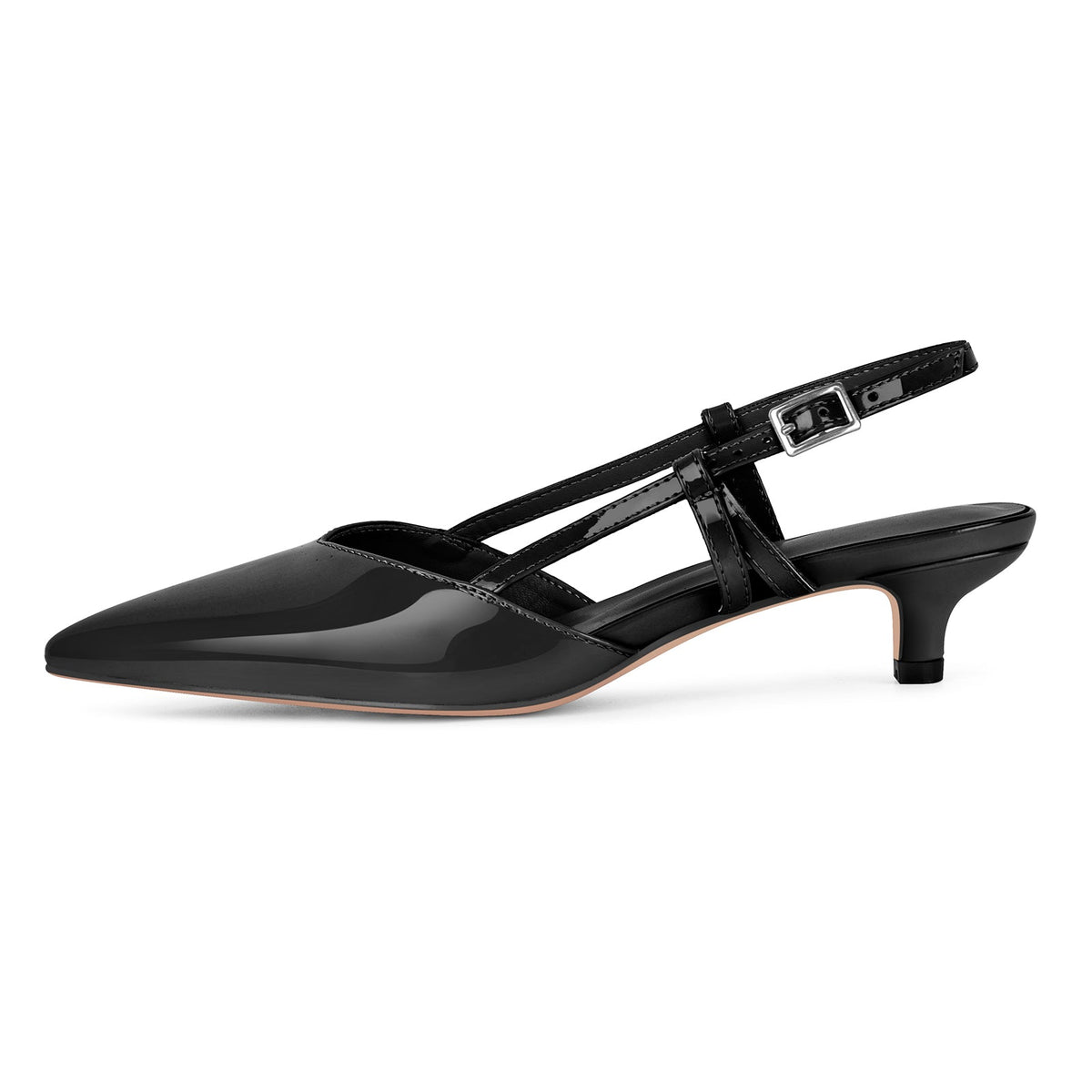 Pointed Toe Slingback Kitten Heel Pumps - Onlymaker Customer Favorite