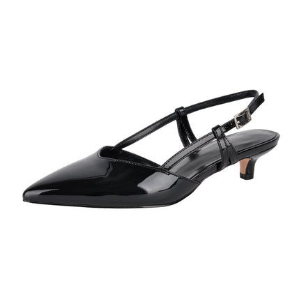 Pointed Toe Slingback Kitten Heel Pumps - Onlymaker Customer Favorite