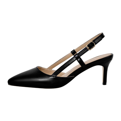 Pointed Toe Kitten Heel Slingback Pumps - Onlymaker Latest