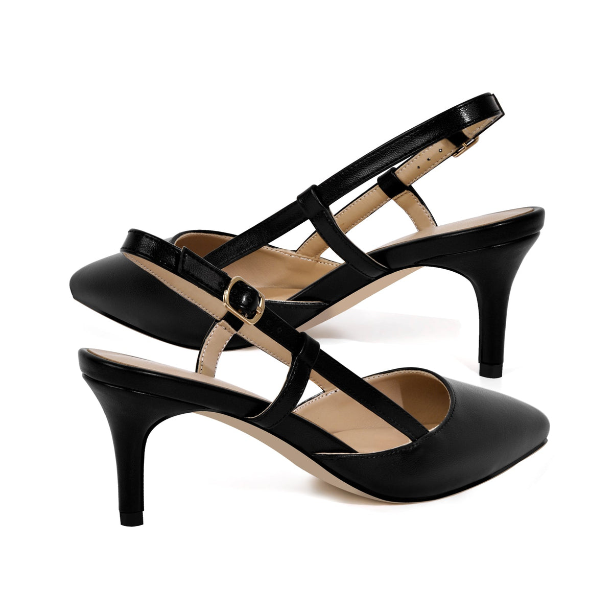 Pointed Toe Kitten Heel Slingback Pumps - Onlymaker Latest